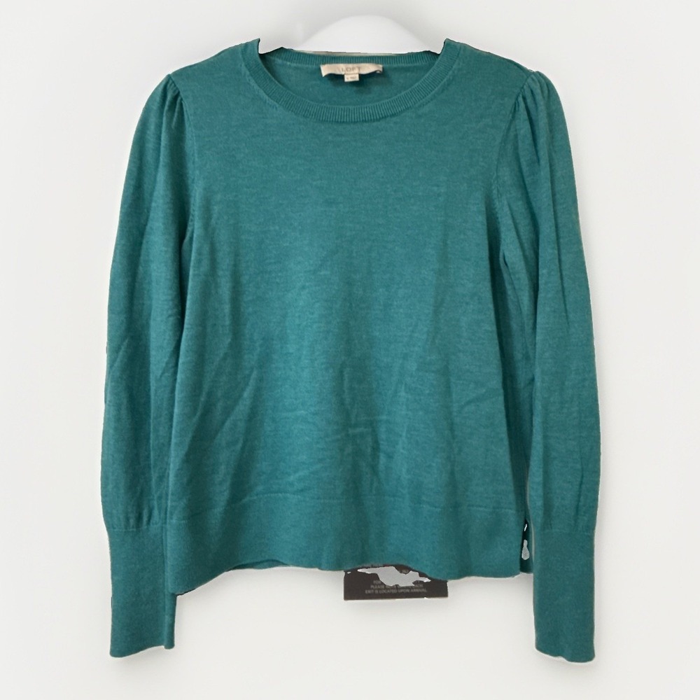 Ann Taylor LOFT Turquoise Wool Blend Long Sleeve Crew Neck Sweater, Sz M